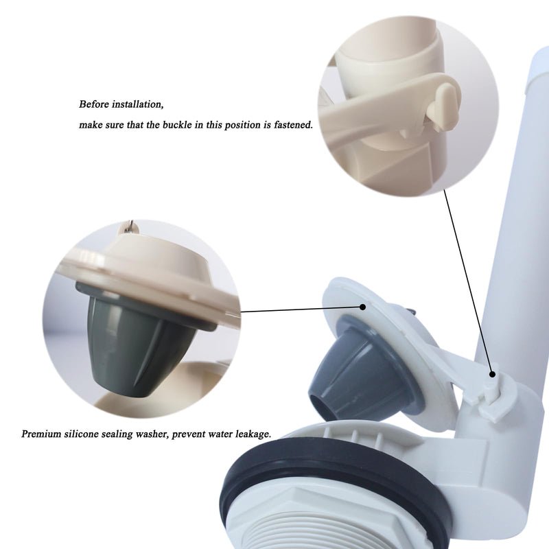 2" Toilet Flush Valve Replacement Kit Compatible with American Standard Flair Series Toilets Two Piece Replace Part 738356-0070A Toilet Drain Valves with Flapper, Include Install Hardware