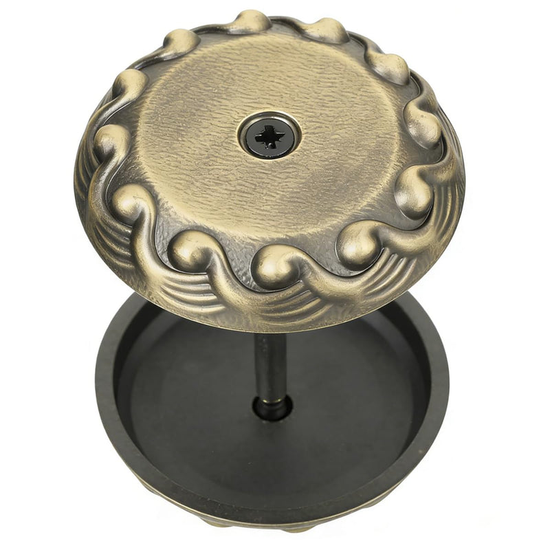 Round Wave Zinc Alloy Door Hole Cover Plate 2 5/16 Inch Diameter Deadbolt Cover with Screws for Hole Filling Decoration (Bronze) Bronze