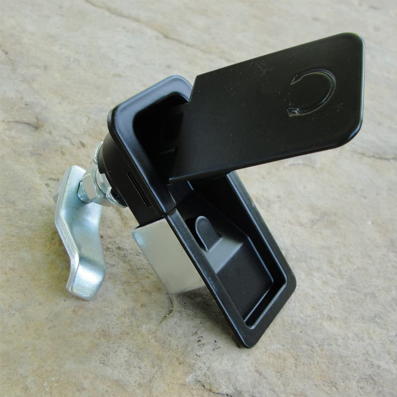 2Pcs Compression Latch Flush Sealed Lever Latch Trigger Lift and Turn Adjustable Grip Black Style2