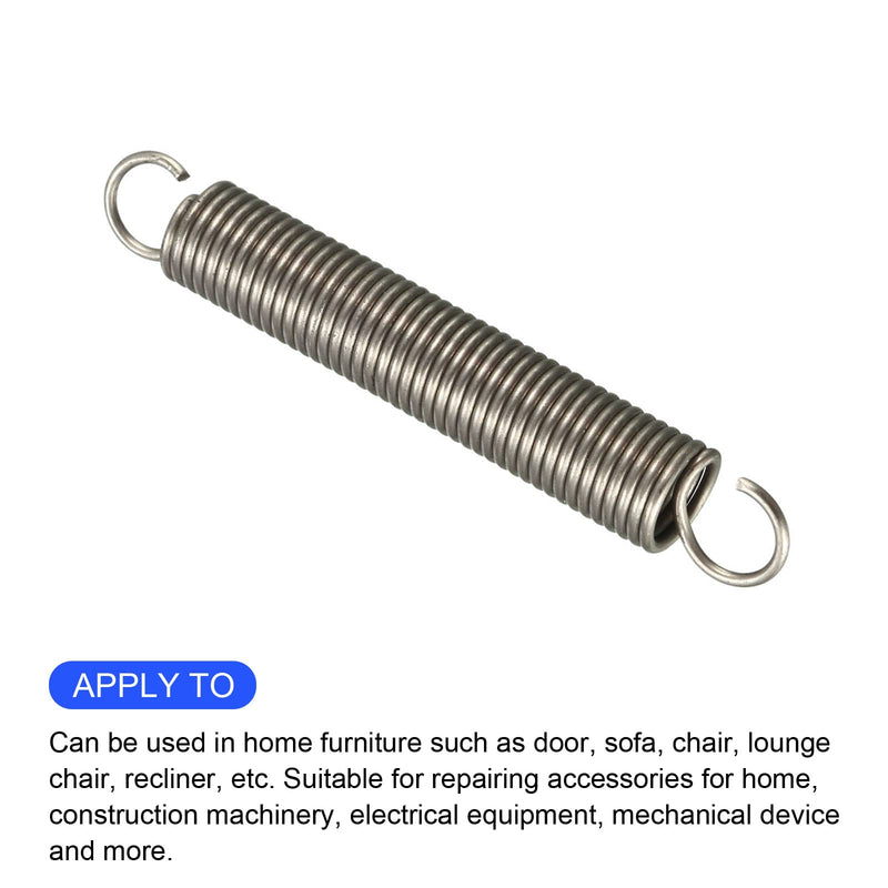 METALLIXITY Extension Spring (1.2x10x70mm/0.047"x0.39"x2.76") 2Pcs, Stainless Steel Tension Spring Wire - for Home Repair Construction Machinery 0.047"x0.39"x2.76"