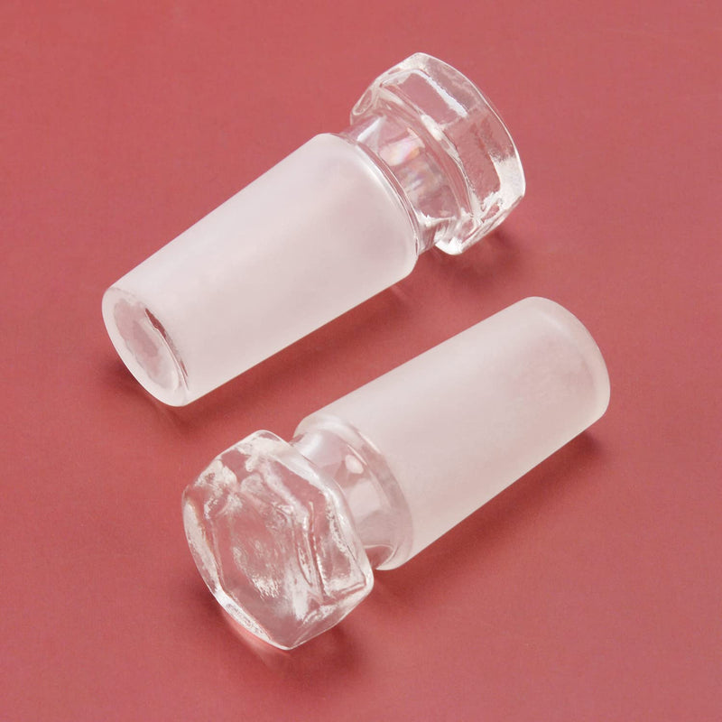 BorinGlass Hex Head Hollow Glass Stopper, (10-Pack) Hexagonal Head Glass Lab Hollow Stopper for 24/40 Standard Taper Joint Stopper Outer Joint Glass with Closed Bottom 24/40 Joint