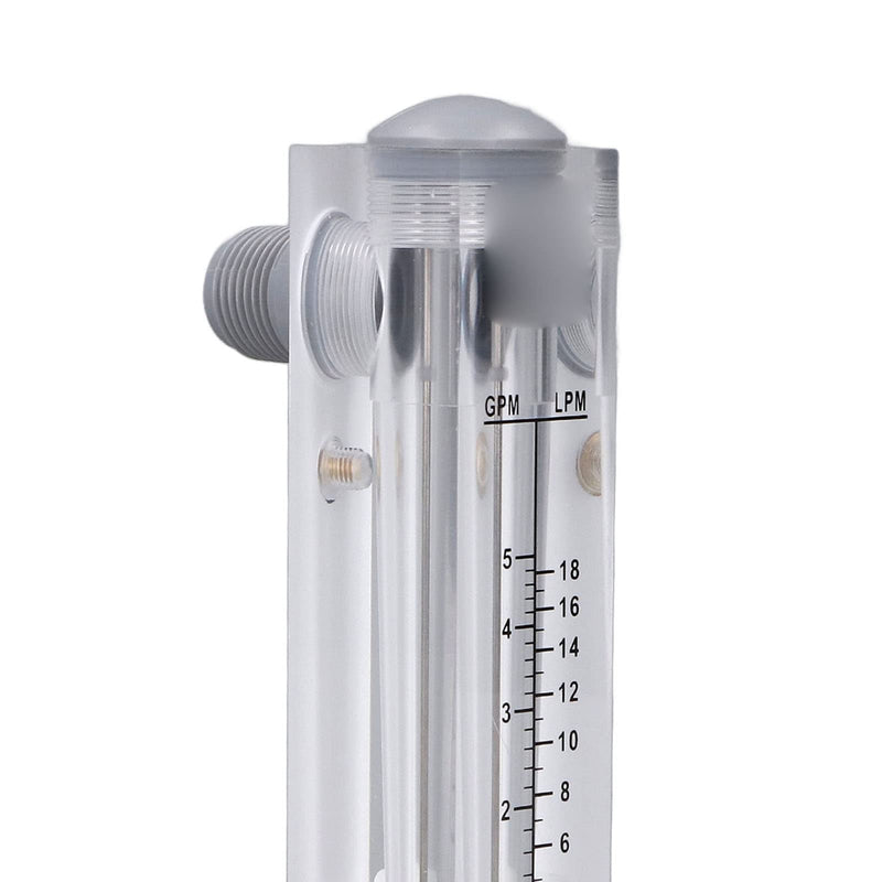 Liquid Flowmeter, Panel Type Water Meter Acrylic Transparent Adjustable Fluid Meter for Measure and Control The Rate of Liquid Medium, 0.5-5GPM