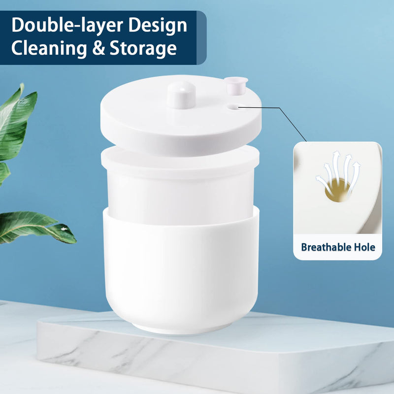 Annhua Dental Bur Holder Cleaner with Strainer, Round Soak Box for Burs Cleaning, Soaking - White