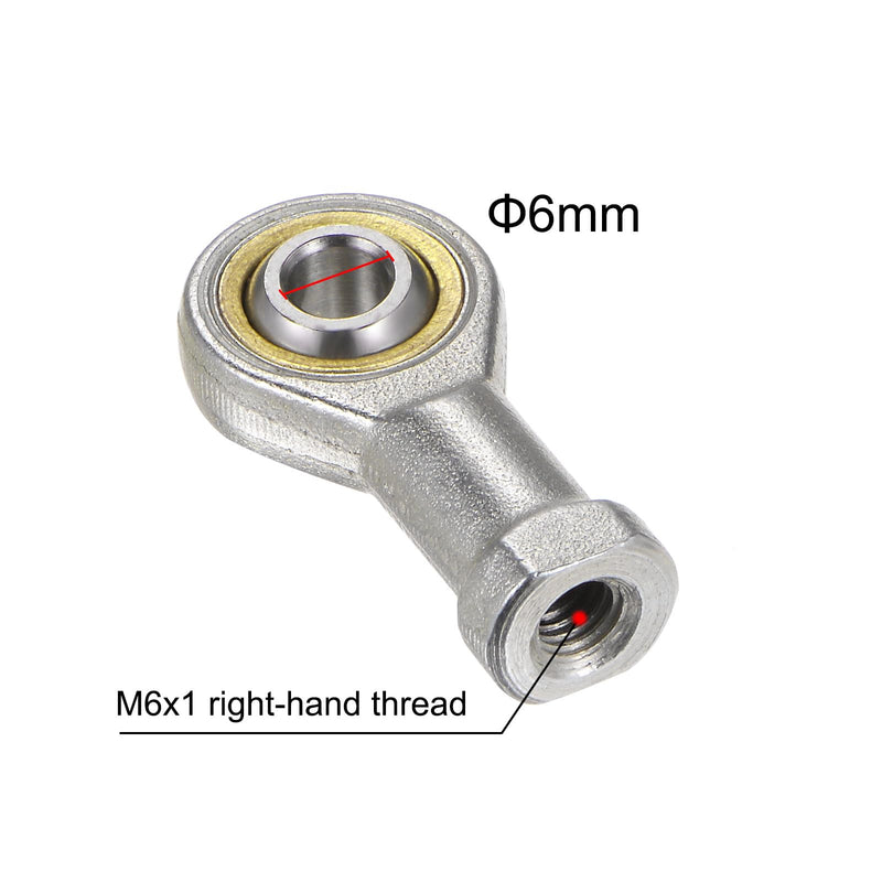 uxcell 4pcs SI6TK PHSA6 M6 Female Rod End Bearing M6x1 Right Hand Thread, Self-Lubricating Joint Rod Ends, Includes Jam Nut