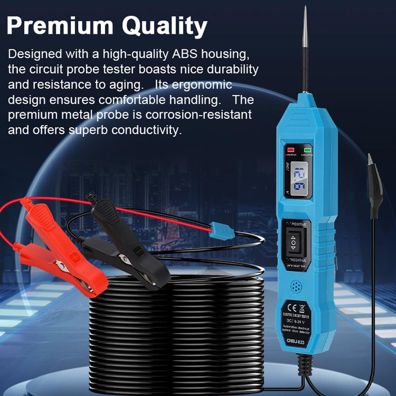 Shkalacar Automotive Circuit Tester, 3.5-36V Power Circuit Probe Kit, Electrical System Diagnostic Tool Component Activation Diode/Voltage/Polarity/Continuity/Ground Detection LCD Digital Display