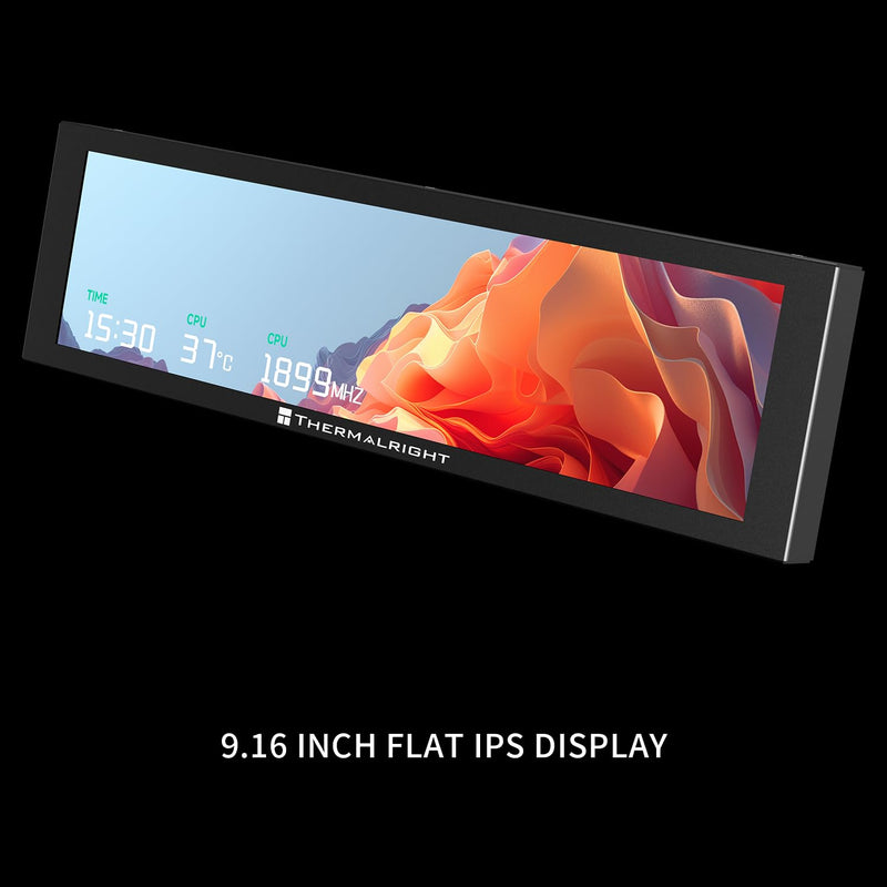 TR Thermalright Trofeo Vision 9.16 LCD Black, 1920x480 Resolution-Support Switching Between Multiple Dynamic Images/Videos,Magnetic Display Screen-9.16in,Customize Display-Image/Video TV 9.16 LCD BLACK