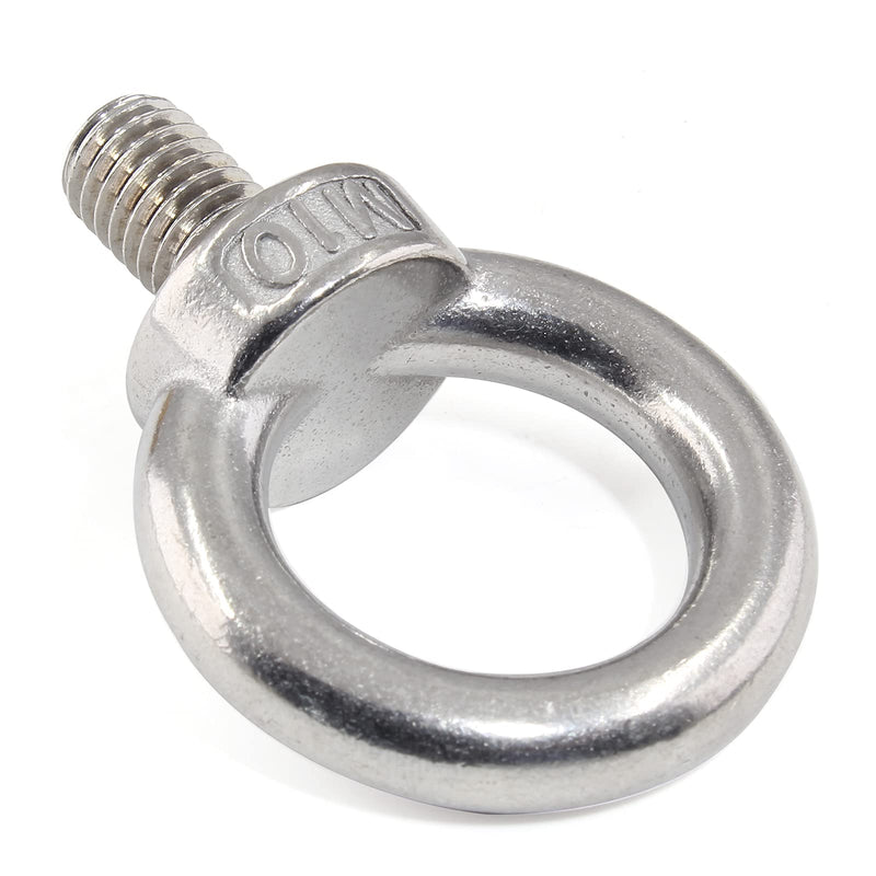 6Pcs M10 Lifting Eye Bolts, 304 Stainless Steel Male Thread Machinery Shoulder Ring Eye Bolt Heavy Duty M10 (6Pcs)