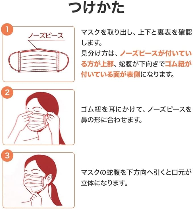 [Watayuki Hasegawa] Ear-friendly surgical mask, non-woven fabric, small face ~ slightly smaller size, JIS standard medical mask, class II - NewNest Australia