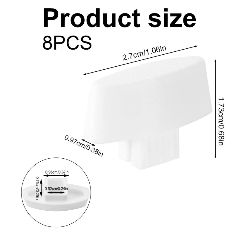 BOXOB 8pcs Dimmer Replacement Knobs for Lutron Glyder, Premium PETG Dimmer Light Switch Knob Missing or Damaged Perfect Replacement (White)