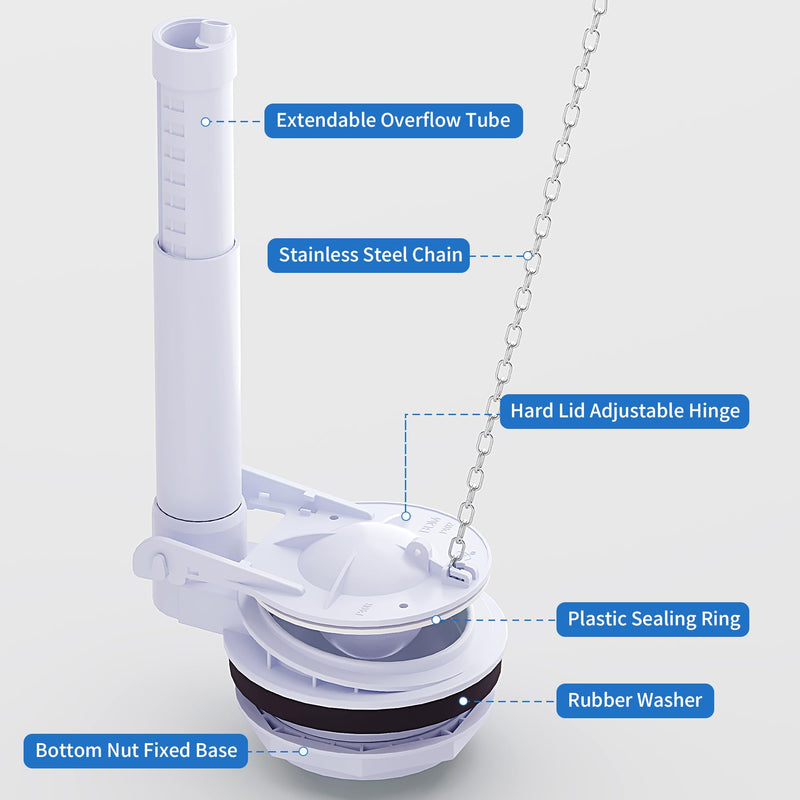 3-Inch Toilet Flush Valve Replacement Kit Includes Gasket and Bolts, High-Capacity 3.5L/S Flow & Anti-Leak Seal, Compatible with American Standard, Fits Most Two Piece Toilets 3 Inch Flush Valve