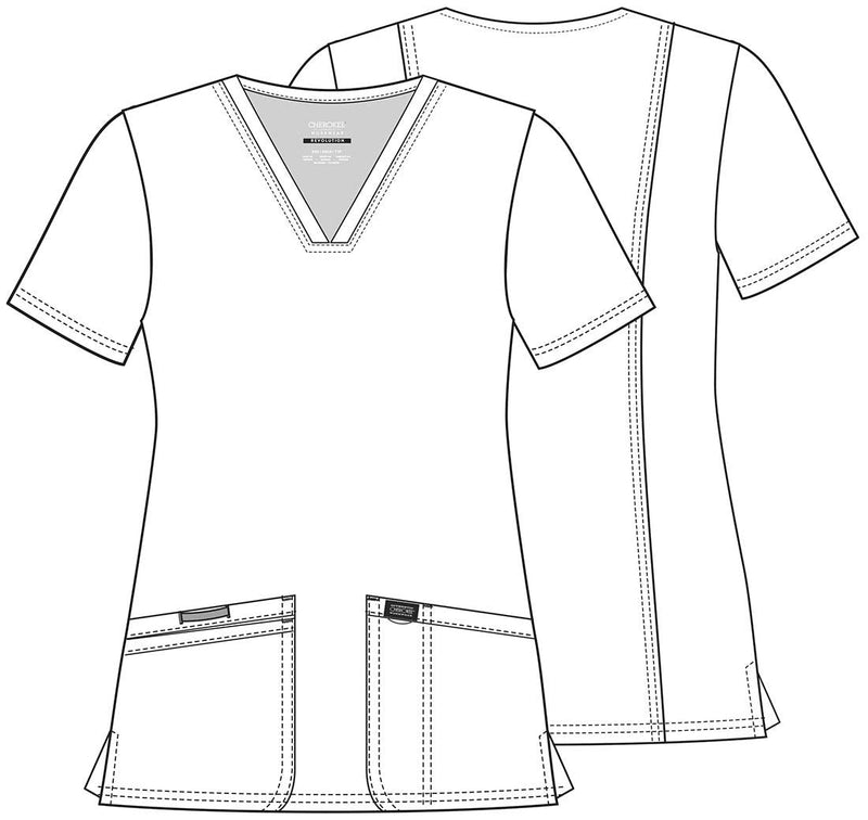 V-Neck Scrubs for Women Workwear Revolution, Soft Stretch, Easy Care WW620 X-Large Black