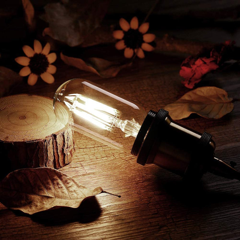 LED Tubular Bulb 4W,E26 Clear Edison Bulb,40W Equivalent 400 Lumens, Antique Edison Style LED Filament Light Bulbs,2700K Warm White Non Dimmable Pack of 12 4 Watt Warm White 12pc