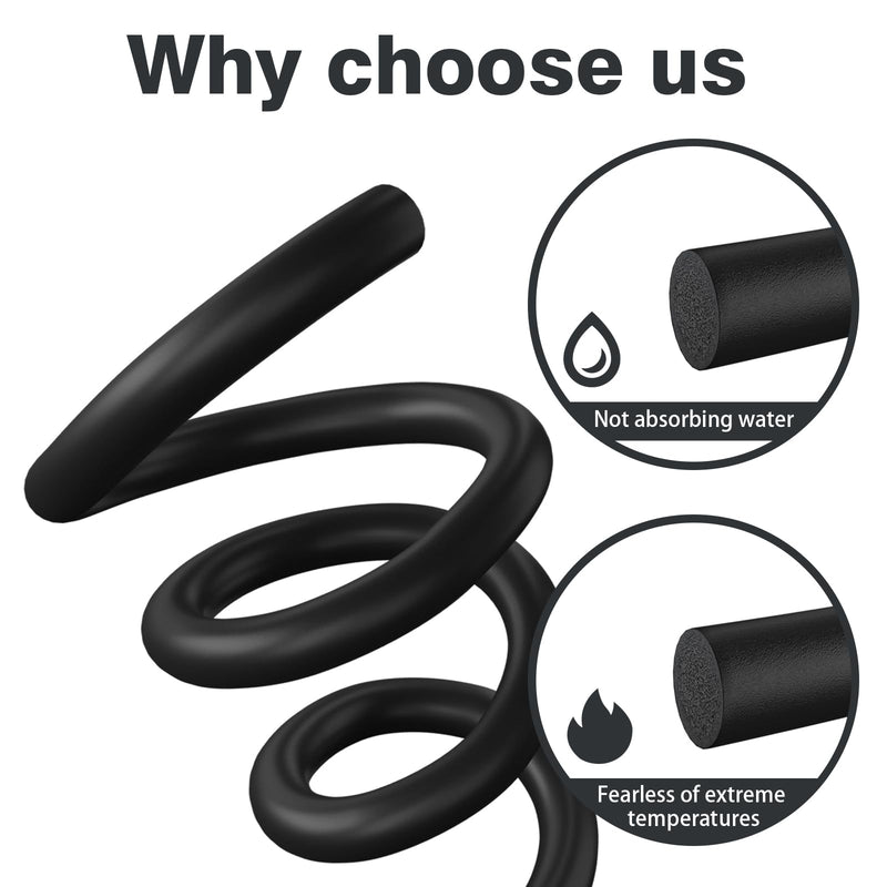 DGSL Backer Rod, Concrete Crack Filling EPDM Rubber Backer Rod for Joints and Gaps, Driveway and Wall Cracks (16.4 Feet Length) (Black, 1/4" Diameter x 16.4' Length) Black