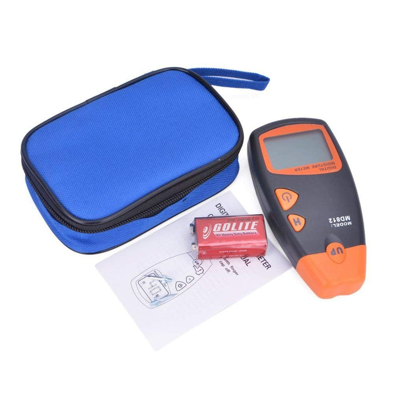 Wood Moisture Meter, MD-812 Digital Moisture Tester- Wood Moisture Detector for Firewoods 2-Pin Sensor(Range 5% - 40% RH; Accuracy: 1%)