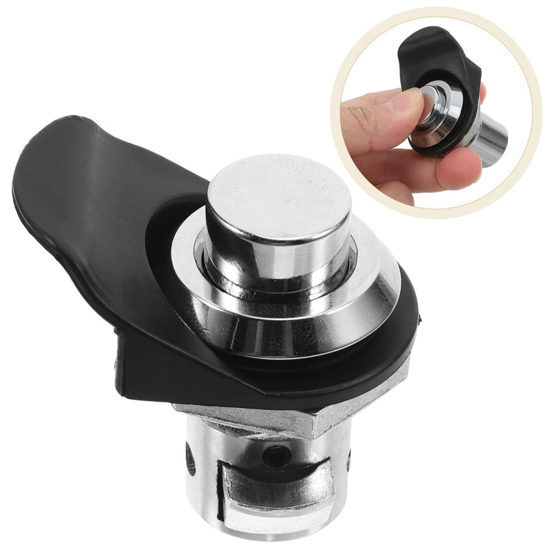 Unomor Push Button Door Latch with Plum Blossom Cylinder Lock Round Head Boat Push to Close Latch for Industrial Cabinet Doors Secure Metal Security for Electromechanical Equipment