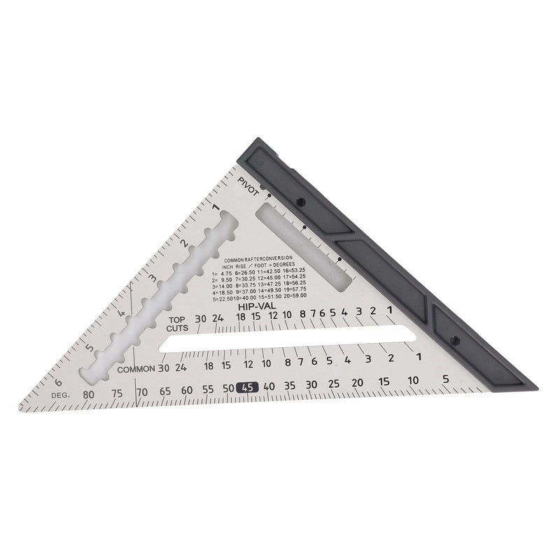 7 Inch Rafter Square with Level Aluminum Alloy Detachable Triangle Square Ruler for Woodworking (Silver) Silver