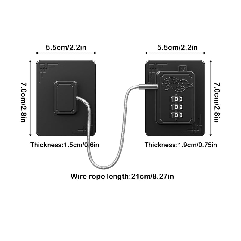 4 Pack Refrigerator Locks with 3 Digit Code, Easy Install Fridge Lock Combination, Premium Freezer Lock, Child Proof Cabinet Locks for Refrigerators, Drawers, Closets, Windows (Black) Black-4Pack
