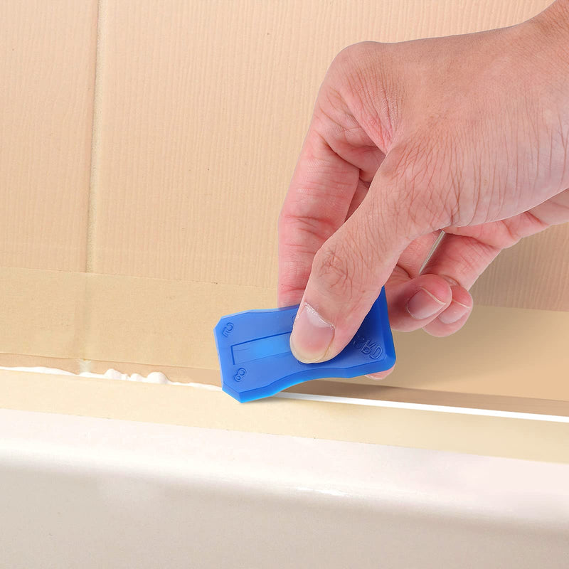 4 Pieces Silicone Caulking Tool Set Sealant Finishing Tool Grout Scraper Caulking Removal Tool for Kitchen Bathroom Floor Sink Joint Sealant Sealing,Reuse and Replace (Blue) Blue