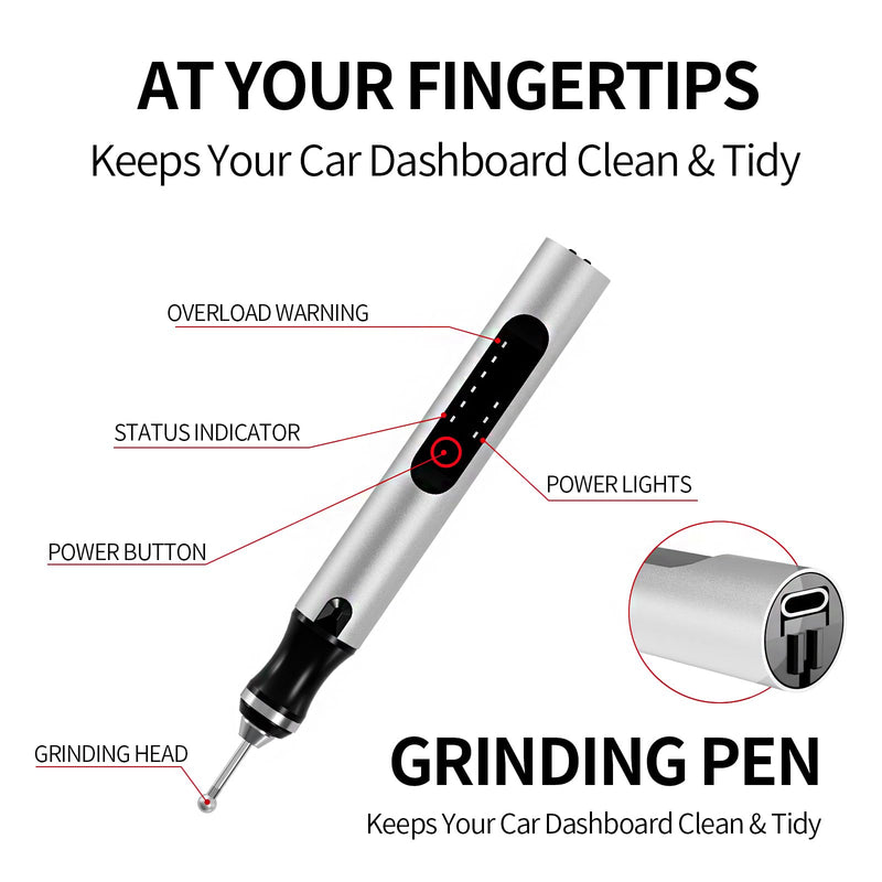 Wireless Engraving Pen Kit - Precision Tool for Artists & DIY | Engrave Jade, Wood, Metal, Polish Phone Chips | Smooth & Powerful with,engraver wood carving tool engraving machine！ (Silver + Black) Silver
