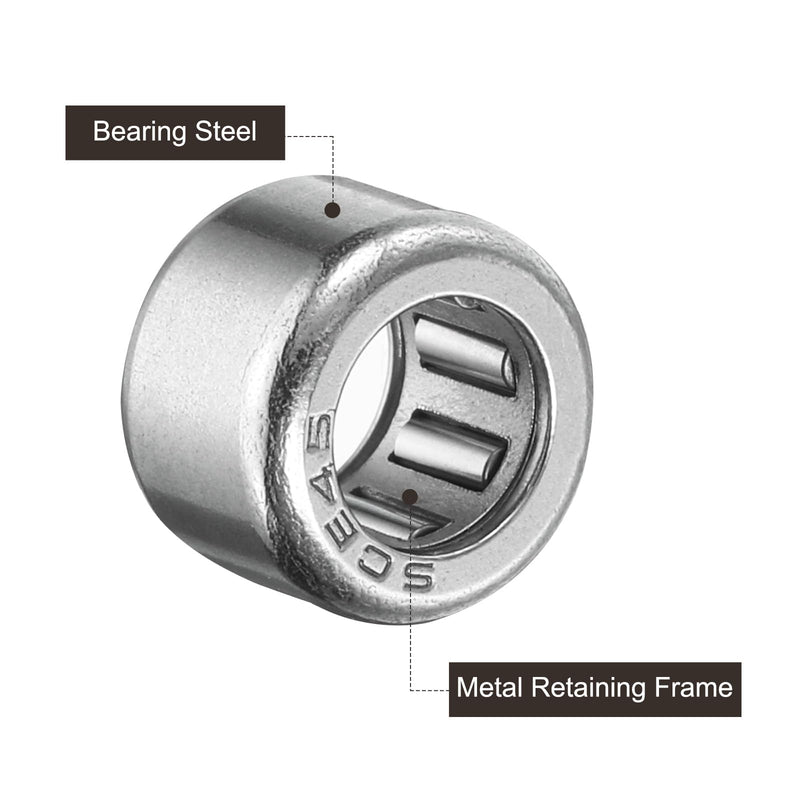 uxcell 10 Pcs HK0608 Needle Roller Bearings One Way Bearing 0.26 x 0.44 x 0.31 Inch, ABEC 3 Chrome Steel Bearing