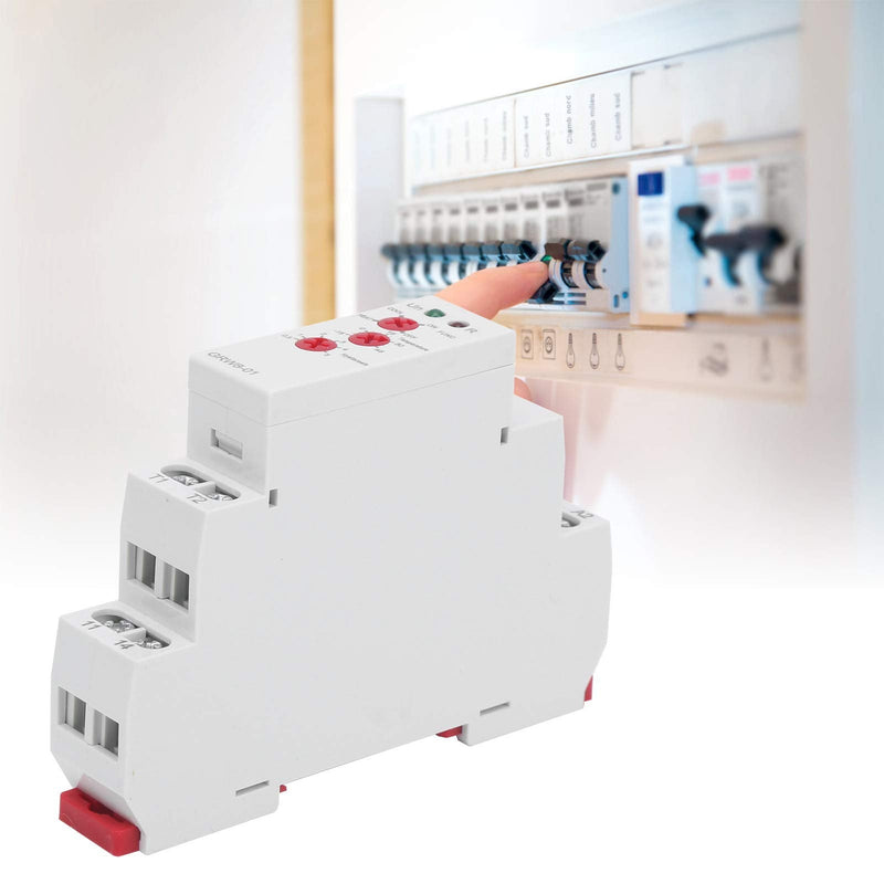 Temperature Control Relay Temperature Monitor 1.4in Rail Mount with Probe L-N Terminal High Low LED Display -15℃ to 45℃