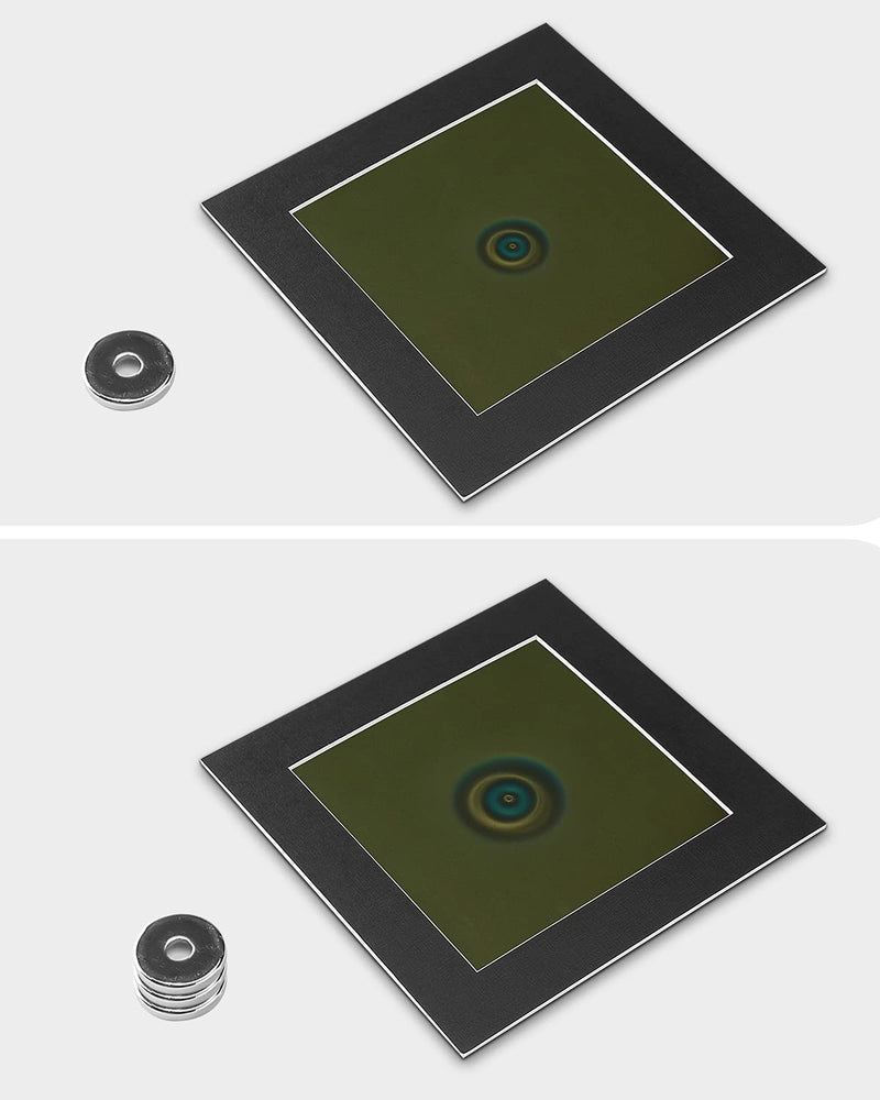Magnetic Field Viewing Film 4"x4", Magnetic Flux Display, Magnet Pattern Detector, Scientific Project Teaching, Reusable and Automatic Recovery - Olive D - 4"x4"