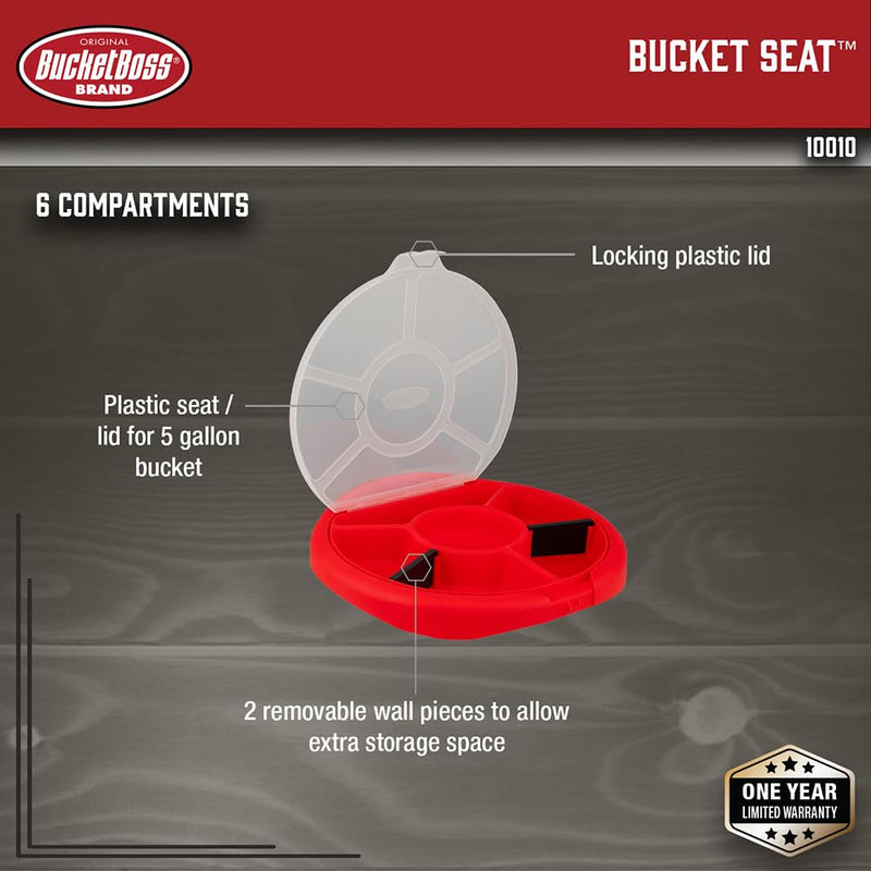 Bucket Boss - Bucket Seat Small Parts Organizer, Bucket Organization (10010) , Red