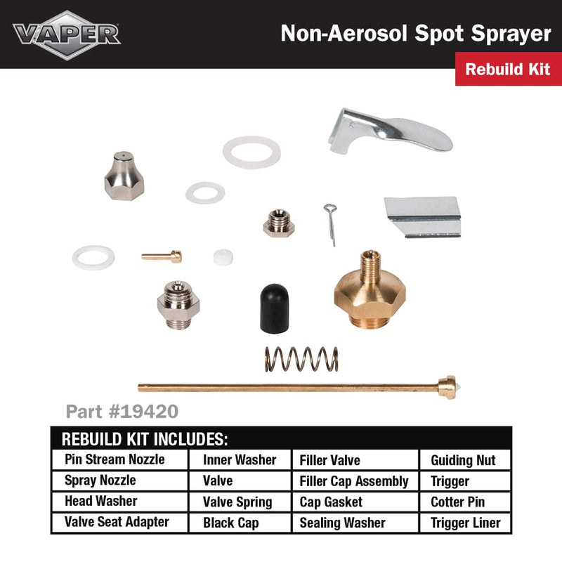 Vaper 19425 Spot Spray Non-Aerosol Sprayer, Pin Stream Brass Nozzle, Green 32 Ounces