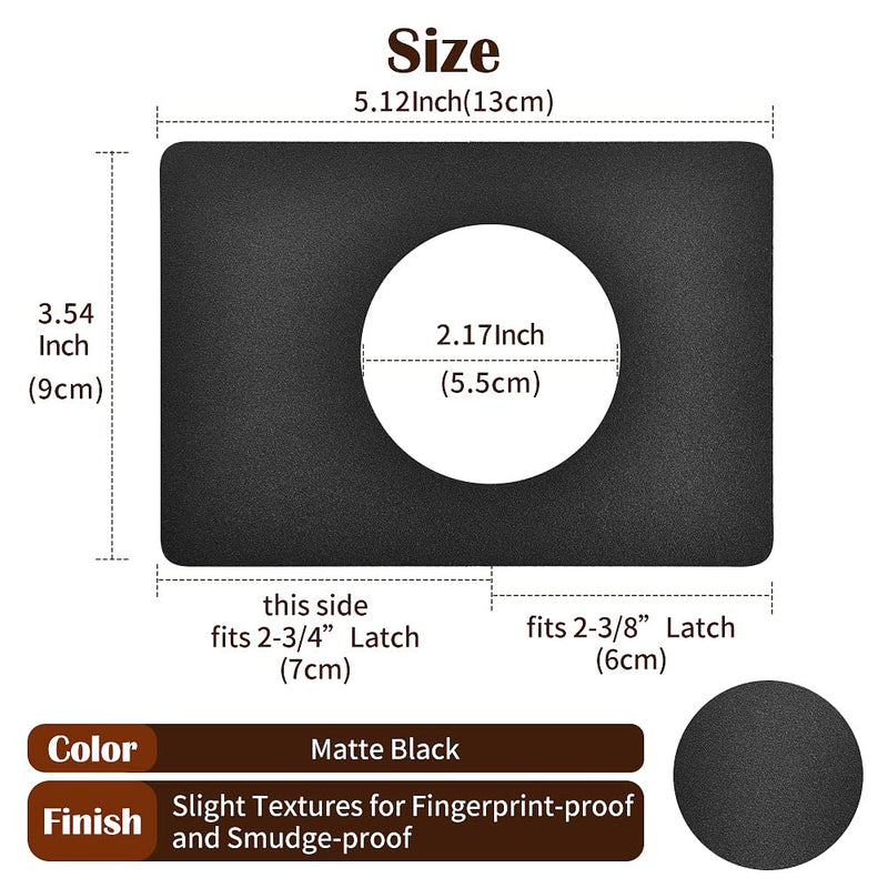 Door Knob/Deadbolt Reinforcement Plate Matte Black, Door Handle Fixing Cover Filler Repair Backplate, Door Lock Hole Backing Reinforcer Kit 2PCS 2 pcs