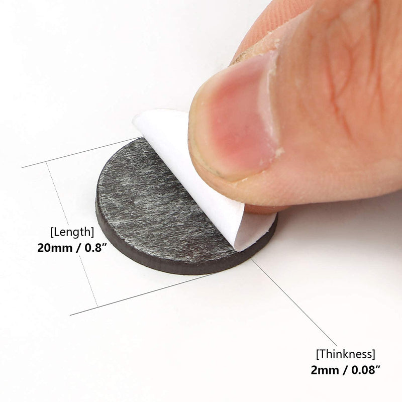 Flexible Magnetic Dot with Self Adhesive, 60 PCS Round Small Magnetic Stickers with Adhesive Backing Peel & Stick Magnets Stickers for Crafts, Office, DIY Projects, 60 Pack 20x2mm