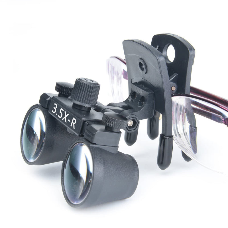 Global-Dental Binocular Surgical Loupes Glasses Magnifier Plastic Clip for All Glasses with Storage Case 420mm (3.5X) 3.5X