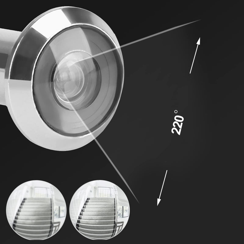 Door Viewer,10Pcs Zinc Alloy 220 Degree Wide Viewing Angle Door Peep Holes Door Peephole with Heavy Duty Privacy Cover for 35mm-55mm Thickness Doors