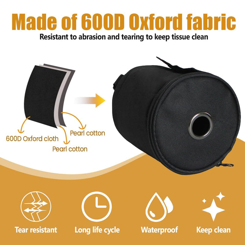 Tactical Toilet Paper Holder, Portable Toilet Roll Case with Handle & Side Webbing Dual-Access Roll Paper Storage Bag for Camping Hiking Picnics Armygreen