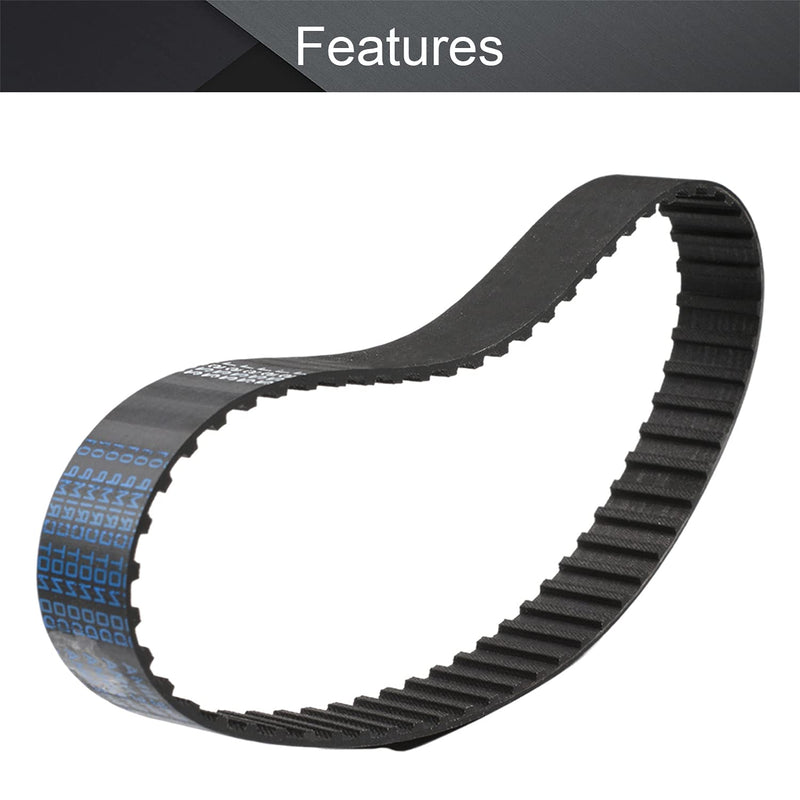 Fielect 1Pcs 225L Timing Belt Power Grip Cogged Toothed Timing Belt Black Rubber 571.5mm Length 25mm Width 60 Teeth 9.525mm Pitch