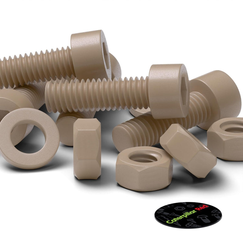 5 x PEEK Hex Socket Head Screws M6 x 20 mm Nuts & Bolts - Peek Plastic Nuts and Bolts, Anti Corrosion, Chemical Resistant, high Temperature Resistance (15/64 x 25/32 in)