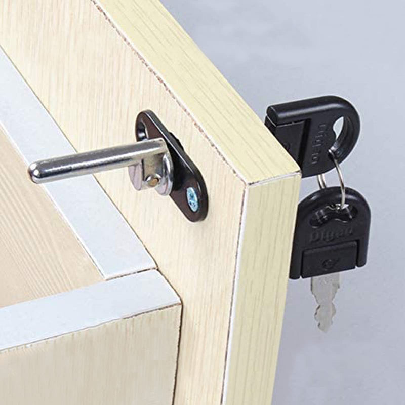 HOWDIA 2 Pcs - Drawer Lock Cabinet Locks with Keys, Zinc Alloy Desk Locks File Cabinet Lock for Wardrobe Furniture Locker Showcase with 2 Key 16mm (Black)
