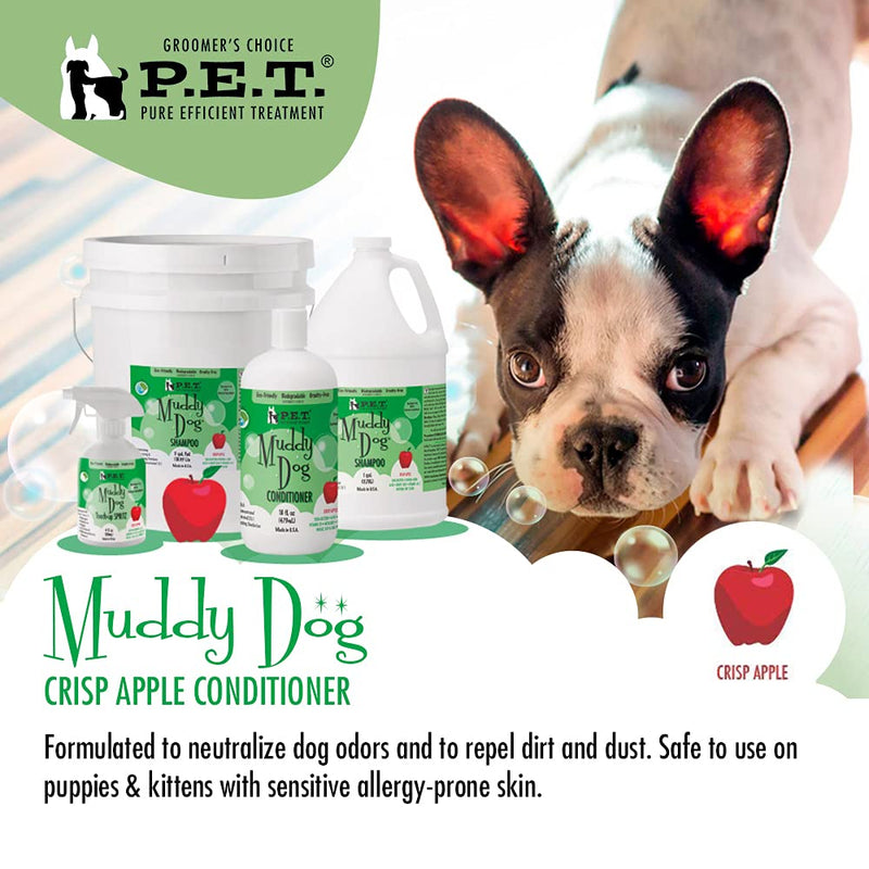 Muddy Dog Conditioner, Crisp Apple – Helps Detangle, Deodorize & Soften Coat, 16 fl. oz by P.E.T. 16 oz Muddy Dog - Crisp Apple - PawsPlanet Australia