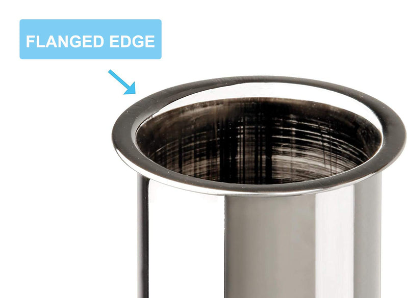 Flanged Sink Tailpiece 1-1/4" OD x 12", Brass Extension Tube for Trap, Inlet Waste Pipe Tubular Drain Connections, Chrome