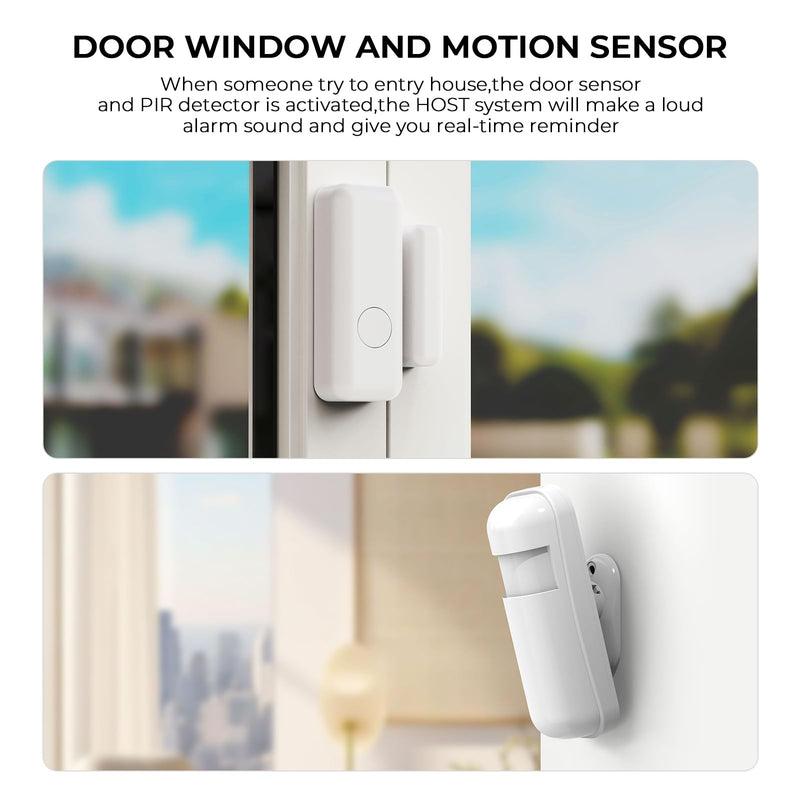 PGST Home Alarm System,Wireless Home Security System with Door and Motion Sensors,5 Piece Alarm Kits,4G SMS/Phone App Instant Alerts,24/7 Professional Monitoring for Villa,Apartment,Kids Safety A02F-US-A