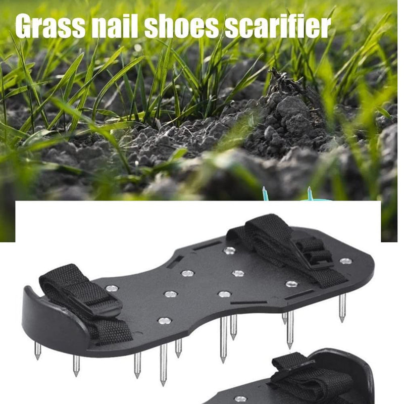 Lawn Aerator Shoes, Spike Shoes Lawn Aerator Tool Aeration Shoes for Epoxy Floor, Lawn Yard Patio Lawn Garden Yard (Black) Black