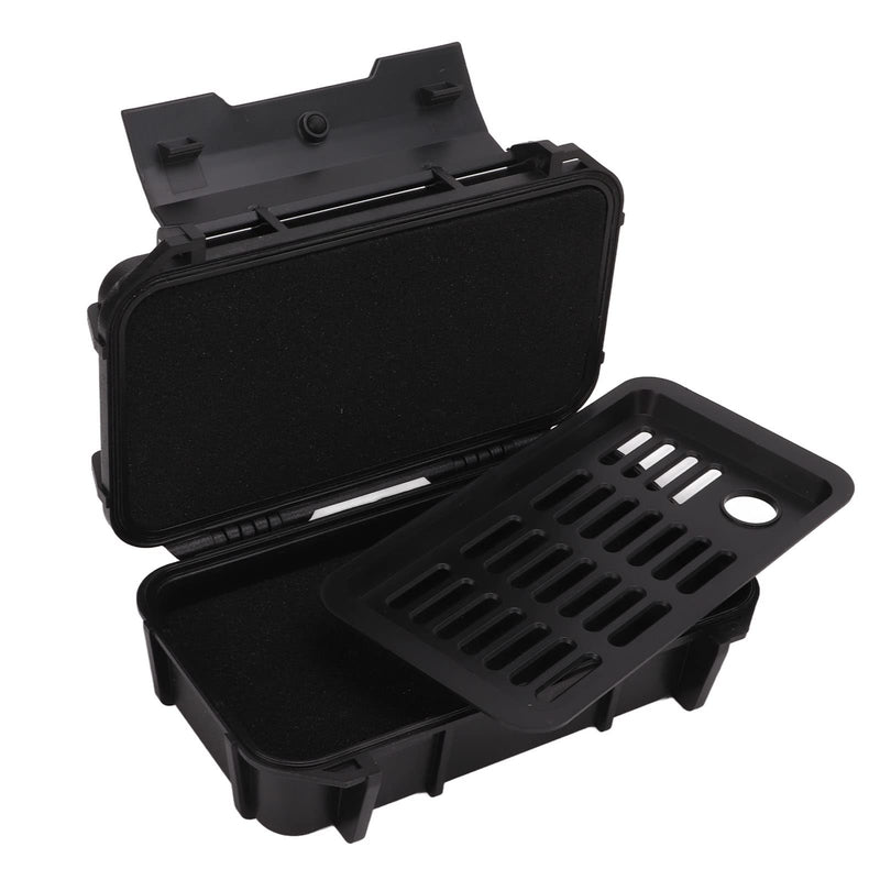 Black Abs Plastic Waterproof Hard Tool Case Shockproof Instrument Storage Box with Sponge Liner Black color