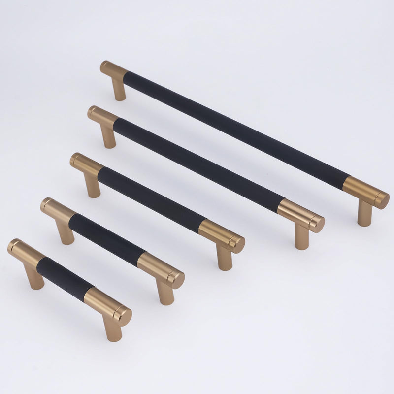 10 Pack 10 Inch Black and Champagne Bronze Kitchen Cabinet Handles 10'' Hole Center(254mm)