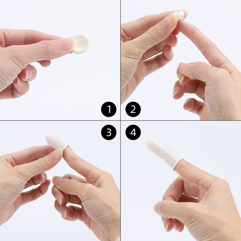 Finger Cots Small 300 Pcs Fingertips Protective Finger Cots White Disposable Finger Rubber Tips for Injured Finger,Cracked Finger,Sports - NewNest Australia