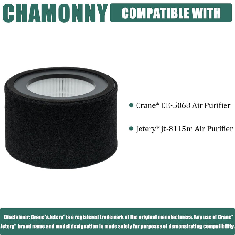 EE-5068 Filter Replacement, Compatible with Crane EE-5068 and Etery jt-8115m Air Purifiers, Part# HS-1946, 2 Pack