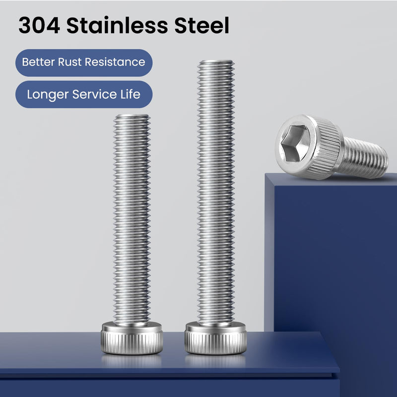 120pcs M3 x 6mm Hex Socket Head Cap Screws Bolts, 304 Stainless Steel 18-8, Allen Socket Drive,Bright Finish, Full Threads,with Hex Spanner Silver 120