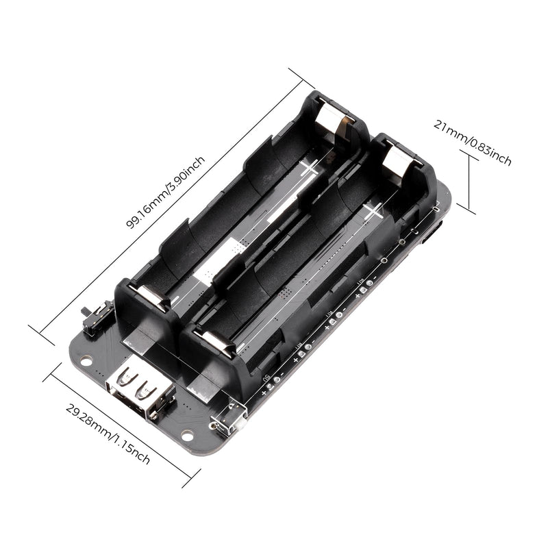 18650 Battery Holder Li-ion Battery with Dual Compartment Support Micro USB 5V/3A 3V/1A V8 Battery Shield 2-Holder