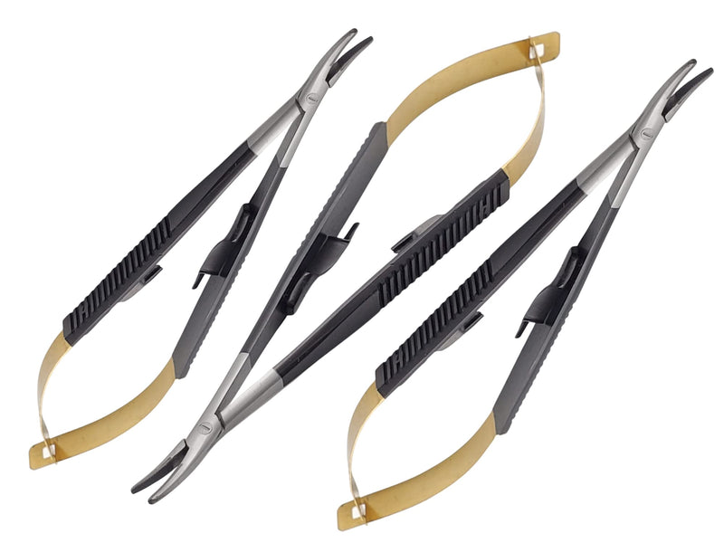 Castroviejo Micro Needle/Suture Holder Driver with Tungsten Carbide Inserts 5.5 Inches (Curved Tip) Curved Tip