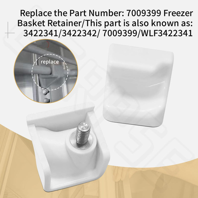 4 Pack Freezer Basket Retainer 7009399 for Sub Zero Freezer Lower Basket APS 5029 611 650 BI-30U BI-30UG 611G BI-30U - 2 Right Side and 2 Left Side