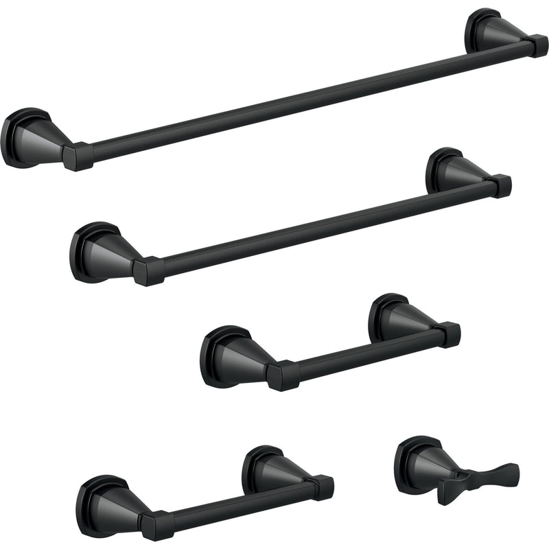 Delta Towel Rack | 18 Inch Matte Black Towel Bar for Bathroom, Kitchen | Esato Accessories
