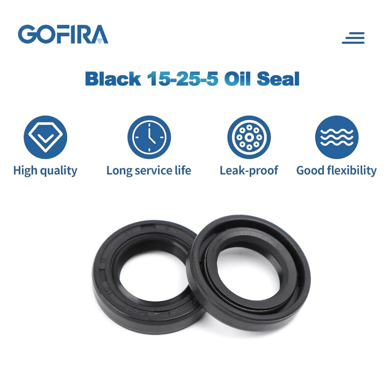 2Pcs Oil Seal 15mm x 25mm x 5mm in High-Concentration Nitrile Rubber Material Double Lip with Spring for CFmoto Cforce Zfore Ufore 500 600 800 950 1000 OEM Parts Number:0180-065002 15 x 25 x 5 2Pcs